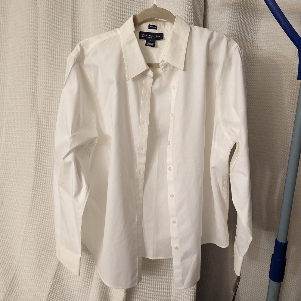 NWT 1x Jones New York White Dress Shirt